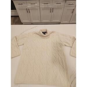 Vtg Mariele Waithe 100% Cashmere Turtleneck Sweater Ivory  Regular L
